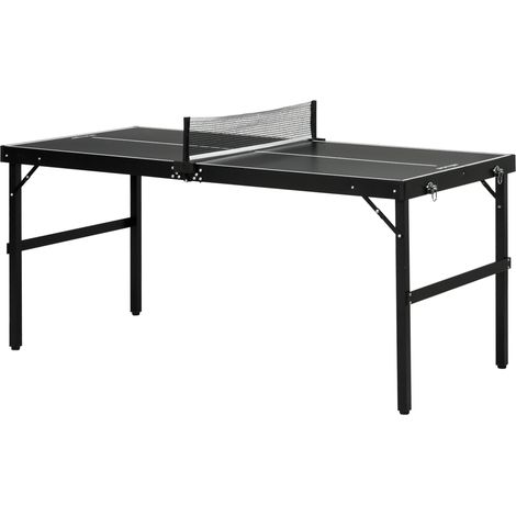 Table de ping pong pliable aluminium cadre noir 152x76x72 cm