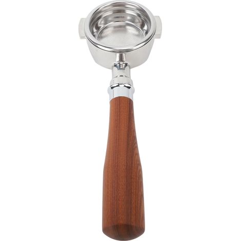 58-mm-Siebträger ohne Boden mit Holzgriff, kompatibel mit Expobar E61, Flair 58, Sanremo und Faema, schwarzes Rosenholz (1/5)