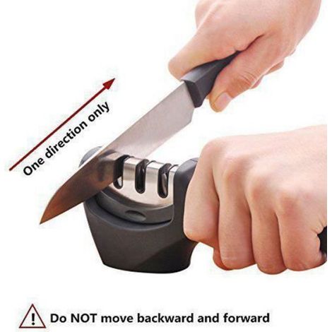 Aiguiseur de Couteaux Knife Sharpener en 3 étapes: Encoche de Sable d\'émeri, Tungstène acier, Céramique,Affûteur affûtage (Noi (1/4)