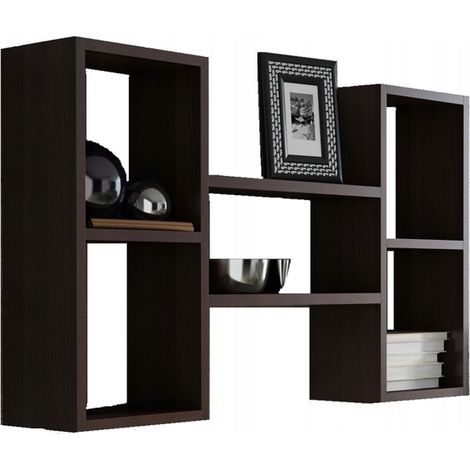 Étagère à suspendre POLON - WENGÉ - 65x92x21 cm - Design Moderne (1/4)