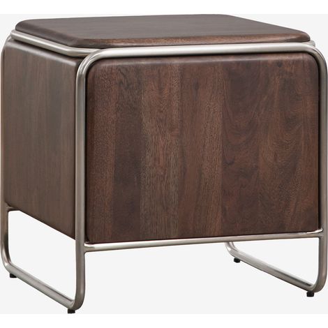 Comodino 45x45 cm in legno di acacia e acciaio inossidabile Altrex SKLUM            
