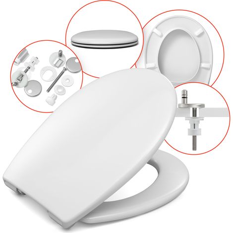 Les rois des sièges de toilettes Abattant WC Duroplast - Blanc - Anti-bactérien - Mécanisme silencieux (1/5)