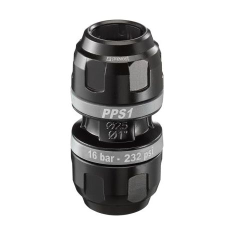 Union simple coulissante Aluminium PREVOST, dia. 25mm ( Prix pour 1 )