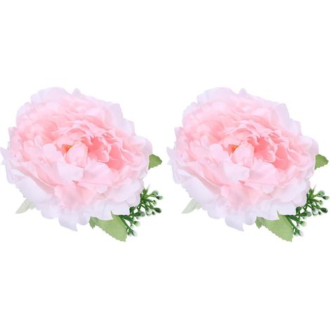 Attaches Rideaux Fleurs, 2 Pcs Pivoines Artificielles Decoratives Porte-Rideaux Pince Fleuri Attaches Rideaux pour Maison Bureau Chambre Fenetre, Rose (1/5)