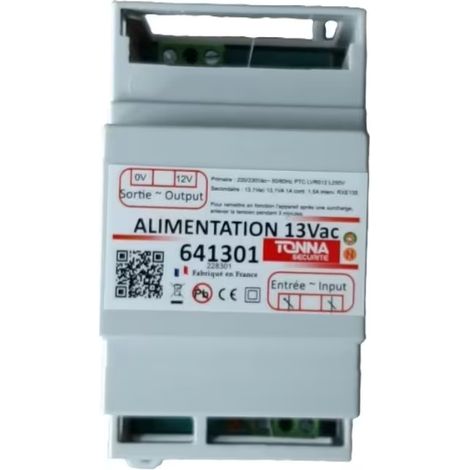 Tonna 641301 12 V / 1.5 A Power Supply for Intercom Systems - 3 DIN-Rail Modules - Nac & RTC