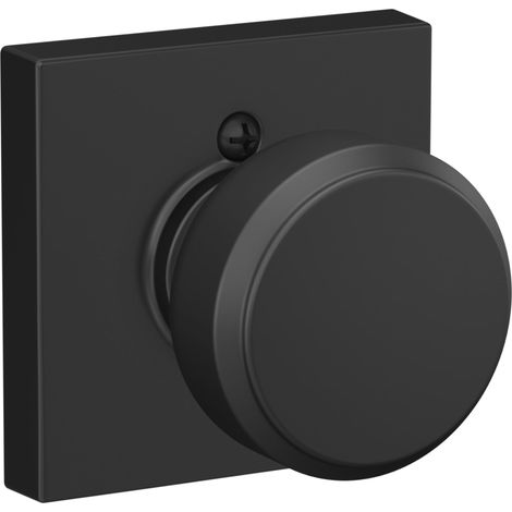 Poignée de porte factice avec garniture Collins Noir mat (1/5)