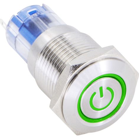 TRU COMPONENTS 1303021 LAS2GQF-11ET/G/12V/S/P Drucktaster 48 V/DC 2 A 1 x Ein/(Ein) tastend Grün IP