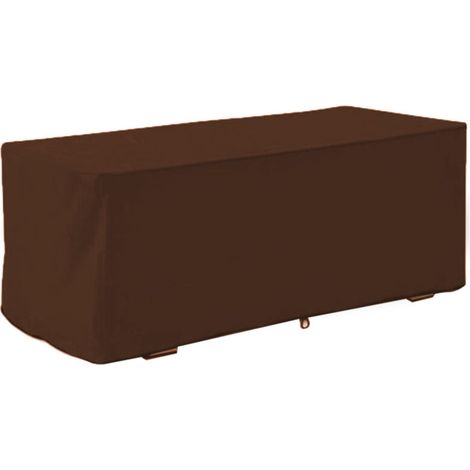 Coffre de rangement étanche pour terrasse 123x62x55cm, housse de protection anti-UV (café)