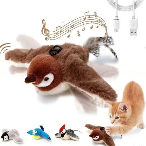 Oiseau volant interactif électronique - Jouet idéal pour les chats (1/5)