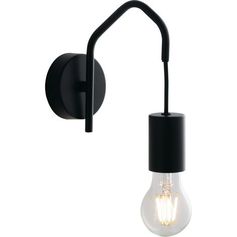 Außergewöhnliche Wandlampe HABITAT schwarz minimalistische Designerlampe, H:22cm (1/3)