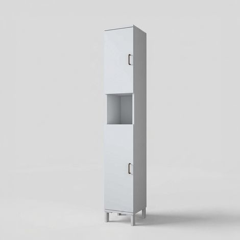 Colonne de salle de bain gain de place avec portes et niche ouverte Platea (1/4)