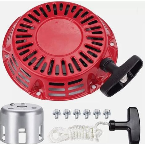 Kit de démarrage à rappel pour Honda GX120, GX160, GX140, GX200 5,5 CV et 6,5 CV, démarreur à rappel + coupelle de démarrage + poignée + attache + vis, accessoires de démarrage moteur 12 en 1 (1/4)