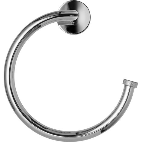 Croydex Chrome Wall Mounted Towel Ring Holder, Flexi-Fix - Knightsbridge (1/5)
