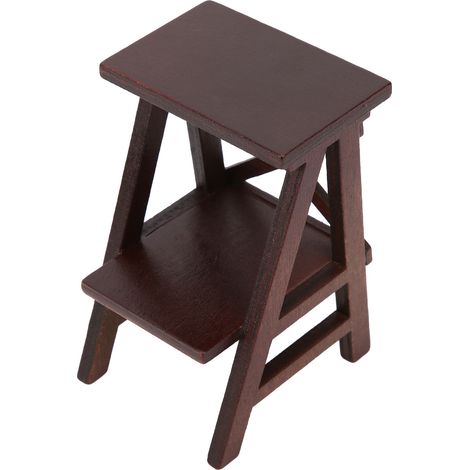 Mini étagère en bois à l'échelle 1:12, support à fleurs miniature, jouet de simulation pour maison de poupée, décoration marron (1/5)