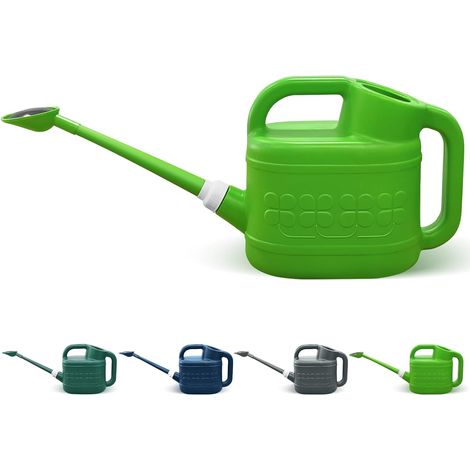 Arrosoir 2 gallons pour plantes extérieures/intérieures, fleurs, jardin, plastique, bec long et buse amovible, design moderne. (1/5)