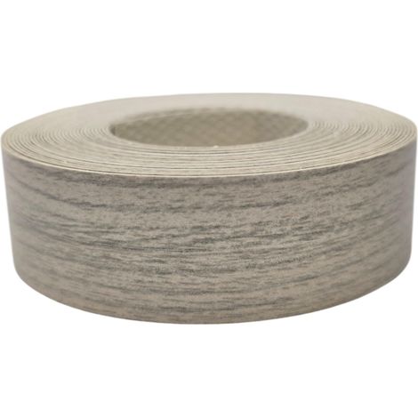 1x Bande de Chant Thermocollant 21mm x 5m Epaisseur 0,50mm Mélaminé Facile à Appliquer Bricolage Étagère Meuble Panneau Bois Durable, Orme Argenté (1/3)