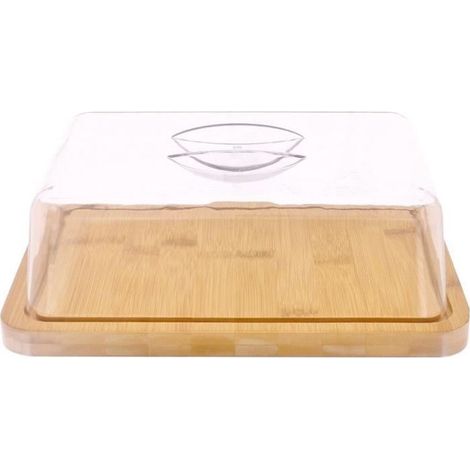Présentoir à fromage - Marron - Plateau en bambou avec cloche - Dimensions 24x18,5cm - Neuf sous coffret