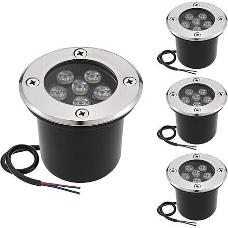 LED Floor Lights Mains Powered Outdoor Lighting 6W 12V 24V IP67 Waterproof Low Voltage for Garden Pathway Patio 4 Pack Cool White (1/5)