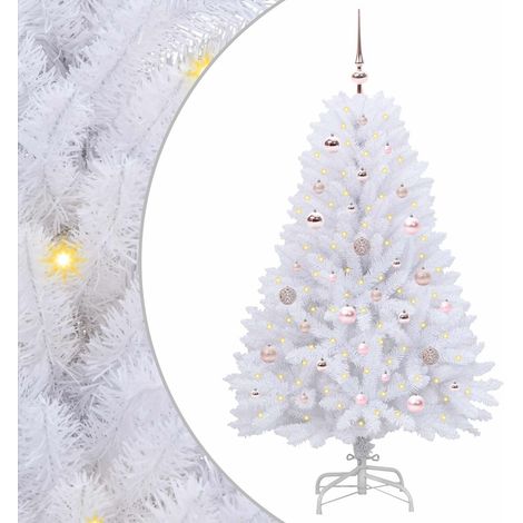 Albero di Natale Artificiale con Rami Pieghevoli Bianco 150 cm vidaXL (1/5)