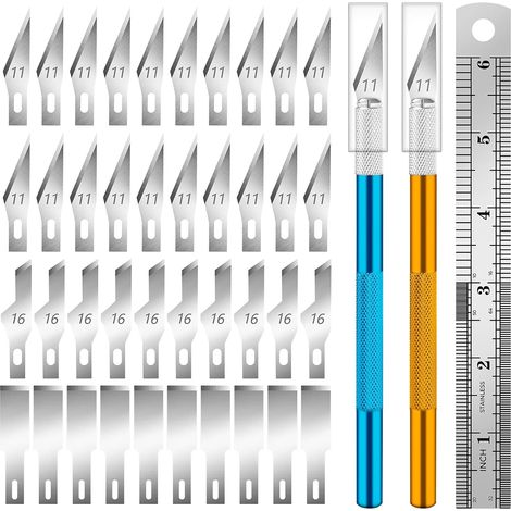 2 Stück Scalpel Set with 40 Blades, Steel Blade (1/5)