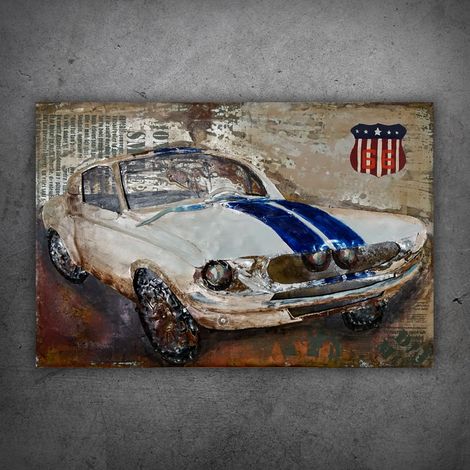 Quadro 3D in metallo LOFT CAR SPORTS 3 120x70 cm