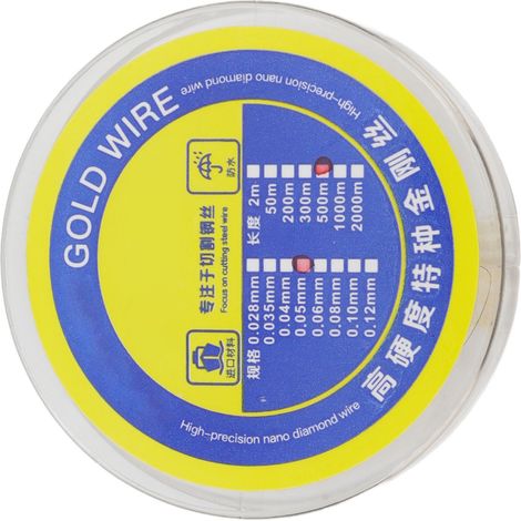 Fil de séparation pour écrans LCD en acier allié au tungstène, fil de coupe incisif pour une découpe rapide et nette, 0,05 mm, 500 m (1/5)