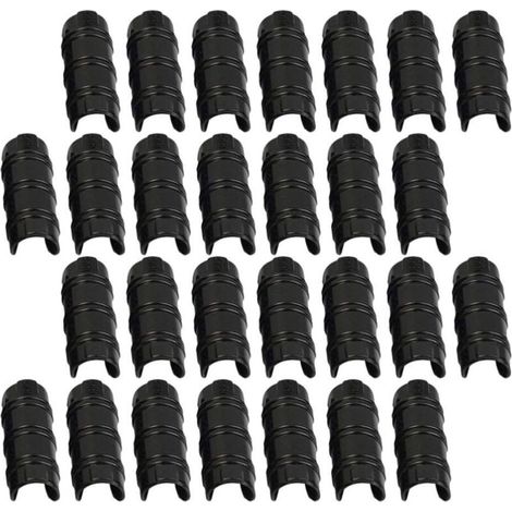 50 Pcs Bâtiments De Jardin Tube Clip PC Serre Cadre Pinces De Tuyau Tube Film Clip pour Serre Bannière Cadre Abris Noir 20Mm (1/4)