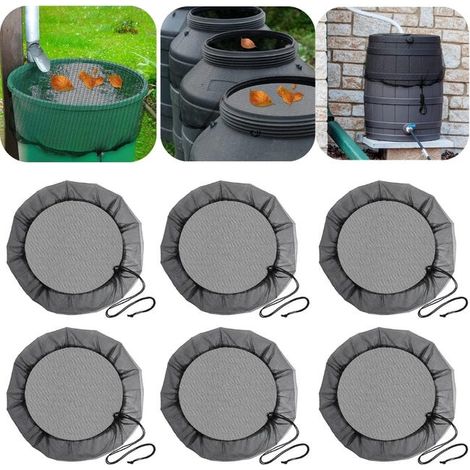 6x Regentonnen Netz Ø75cm – Abdeckung mit Kordelzug gegen Laub & Mücken (1/5)