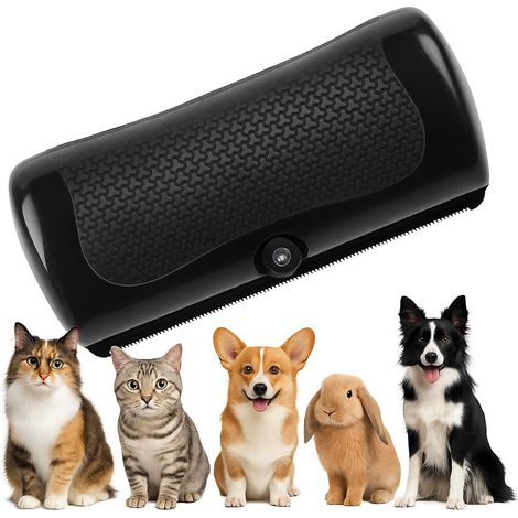 Brosse pour chien - Peigne pour chien - Brosse pour chien à poil court - Brosse de toilettage - Outils de toilettage - ABS - Noir (1/5)