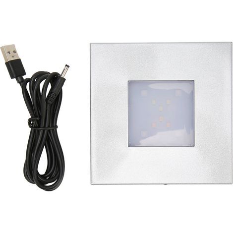 Quadratischer LED-Leuchtsockel mit sequenzieller Beleuchtung, USB-Präsentationsständer für Glasfiguren, Kunstobjekte und Schmuck (1/5)