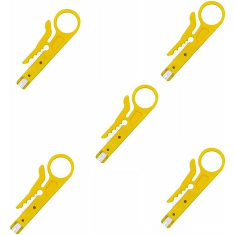 Pince à dénuder Portable Pince à sertir Outil de sertissage Outil de dénudage de câbleOutil de Ligne de CoupeProfessional Design,jaune,5 pièces (1/5)