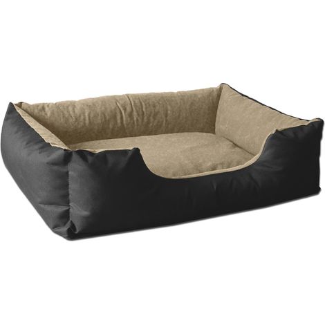 BedDog® LUPI colchón para perro S hasta XXXL, 24 colores, cama para perro, sofá para perro, cesta para perro:S, NAMIB-BLACK (negro/beige) (1/5)