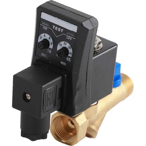Vanne de purge électronique temporisée automatique G1/2 DN15 pour condensats de compresseur d'air (AC110V) (1/4)