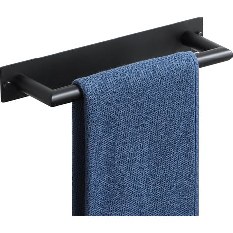 Porte Serviette sans Percage, Longueur 30 CM, Porte Serviette Salle de Bain sans Percage en Acier lnoxydable SUS304, Noir (1/5)