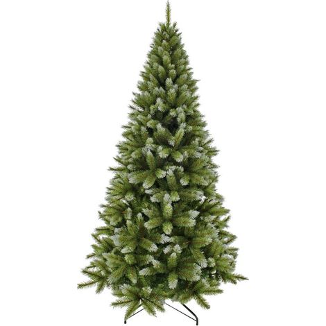 Sapin de Noël Artificiel Vert Effet Enneigé en PVC pour Décoration Intérieure 120 x 71 cm - PANGIVO (1/4)