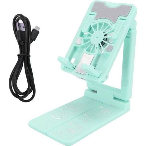 Support de refroidissement pour téléphone portable, ventilateur de bureau réglable en hauteur avec lumières RVB colorées pour le (1/5)