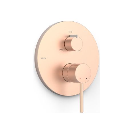 Mitigeur douche pour boîtier encastré Rapid‑box 3 voies Or Rose Mat 24K - TRES 26227310OPM (1/2)