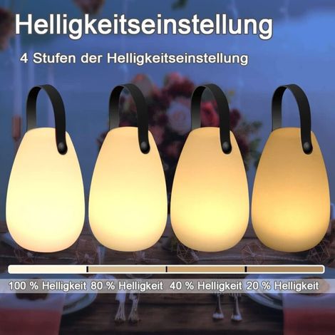 Lampe de Table Extérieure Gradable Lampe de Table Sans Fil 8 Couleurs avec Télécommande Portable Lampe de Table pour Exterieure Jardin Salon Terrasse Lanterne Intérieure (1/3)