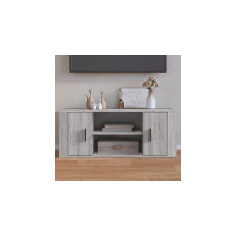 Meuble TV Sonoma gris 100x35x40 Bois d'ingénierie (1/5)