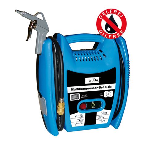 Güde – Compresseur portable 180L/min – Pression max 8 bar – Moteur 1.100W – Idéal pour soufflage et nettoyage électronique (1/6)