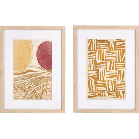 Set2 Quadro Sherley con stampa su carta, vetro, mdf e cornice in mdf