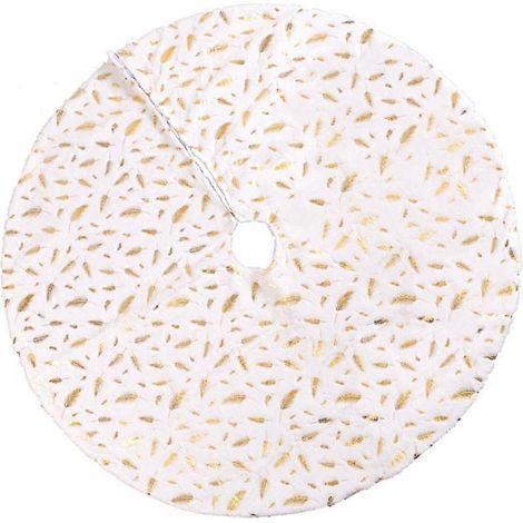 Jupe de sapin de Noël 120 cm, cache-pied de sapin, décoration en peluche et sequins (1/4)