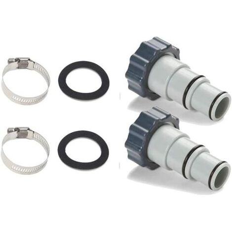 Adaptateurs de Tuyau INTEX à Filetage et à Collier - Pour Tuyaux de 1,5 et 1,25 Pouce - Compatible avec Pompes de Filtration (1/4)
