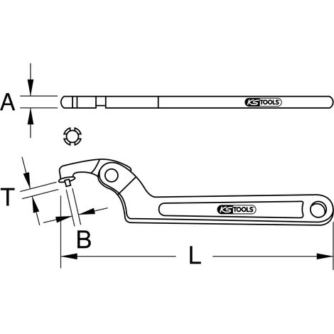 KS Tools 517.1312 Chiave a Settore con Nasello Tondo Classic, 19-50 mm