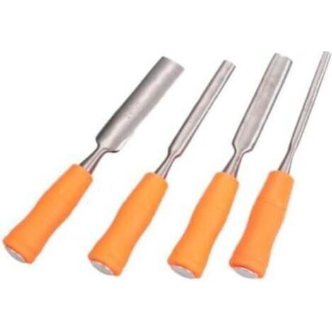 4 Pièces sculpture outils d'établi ciseau à main ciseaux professionnels accessoires outils menuisier outil menuisier ciseau à bois Majeur trousse à outils Burin plat Positionner (1/4)