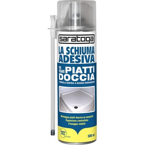 SARATOGA SCHIUMA POLIURETANICA A BASSA ESPANSIONE PER PIATTI DOCCIA DA 500 ML (1/2)