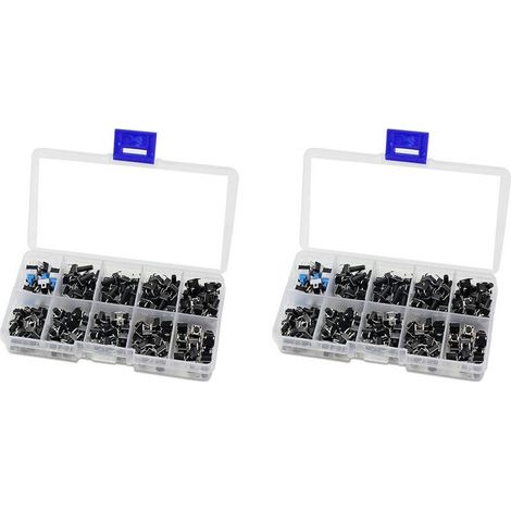 Convient pour un ensemble de 360 pièces de 10 tailles différentes de boutons-poussoirs tactiles, kit de combinaison tactile instantanée (1/4)