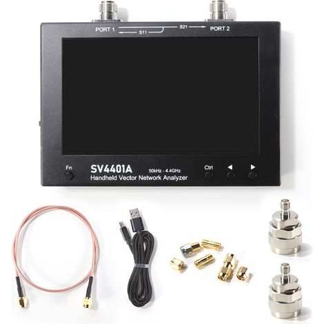 SV4401A Vektornetzwerkanalysator mit 7"-LCD-Touchscreen, 50 kHz–4,4 GHz, NanoVNA (Vektornetzwerkantennenanalysator), UHF, HF, VHF, SWR 100 dB, dynamischer VNA-Tester zur Leistungsmessung