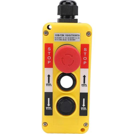 Télécommande industrielle étanche IP68 à 2 touches pour palan de grue avec bouton d'arrêt d'urgence (1/5)