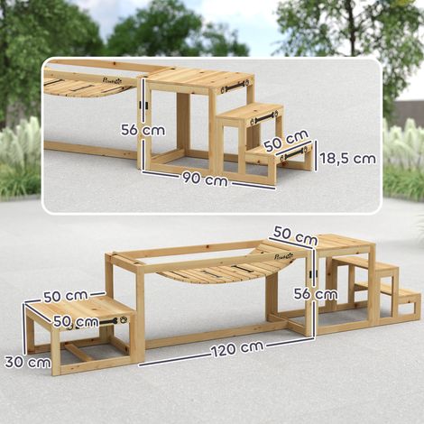 Fauteuil à bascule rustique en bois de sapin, design roue de chariot, chaise relax de jardin résistante aux intempéries, 68 x 88 x 92 cm (1/3)